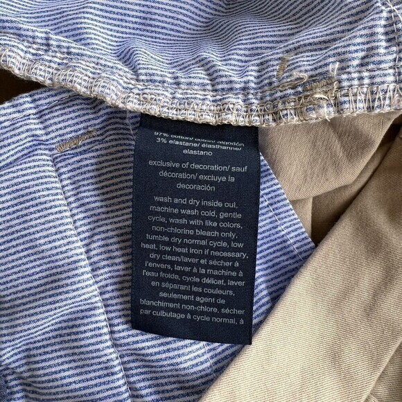 TOMMY HILFIGER Women's Malibu Piping-Trim Shorts Size 12 khaki Cotton/Elastane - Picture 10 of 16